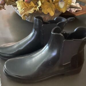 Hunter Black Ankle Rain Boots